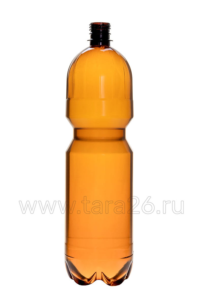 Бутылка ПЭТ 1 л коричневая с крышкой, в упаковке по 50 шт. высот-194, ширина-76